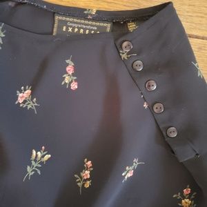 Black Vintage Floral Skirt